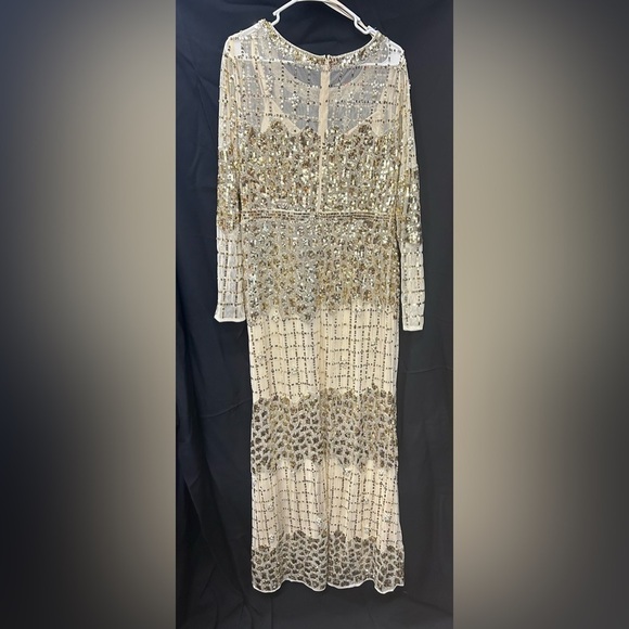 Mac Duggal 10951 Size 12 EMBELLISHED ILLUSION HIGH NECK LONG SLEEVE GOWN - Picture 6 of 8